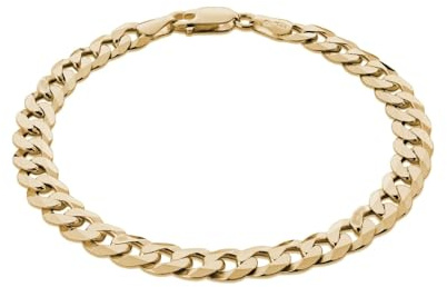 Pulsera Para Hombre De Plata 925 Con Cadena De Eslabones Chapada En Oro