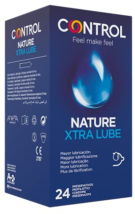 CONTROL NATURE XTRALUBE Elastische Kondome aus Naturlatex und supergleitfähig - 24 Stück.
