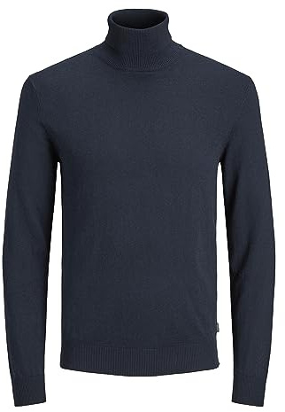 JACK & JONES Homme Jjeemil Knit Roll Neck Noos Pull col Roul, Bleu (Navy Blazer Navy Blazer), M EU