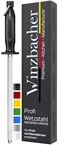 Winzbacher Affilacoltelli professionale in acciaio speciale temprato | Affilacoltelli | Affilacoltelli | Impugnatura ergonomica Soft Touch con protezione per le dita
