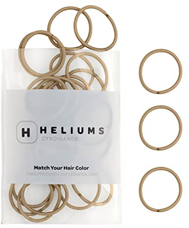 Heliums Small Hair Bands - Sandy Blonde - 2mm Hair Ties, 48 Count, 2.5cm Mini Hair Bobbles for Small Ponytails, Braids and Kids