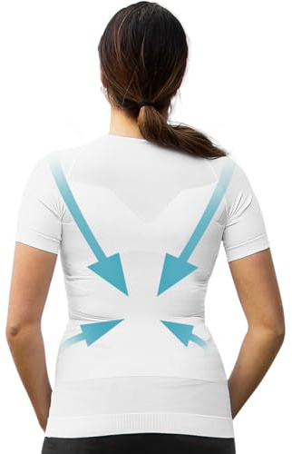 Kroppskorrigerings-t-shirt för kvinnor | anti-ryggsmärta | rygg och axlar | kompression | bodysuit | kortärmad