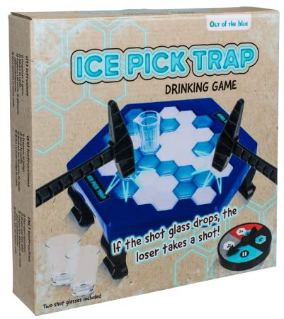 Out of the blue Trinkspiel Eisblock 49-teiliges Partyspiel ab 18 für Erwachsene – lustige Trinkspiele Set mit Spielfeld – Spielspaß & Geschicklichkeitsspiel für Jede Party