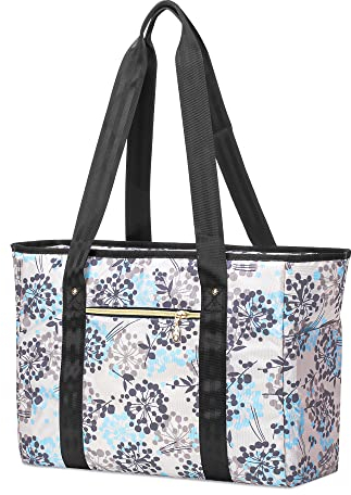 CURMIO Lehrertasche Damen, Teacher Arbeitstasche mit Fächern für Laptop, Tragbare Lehrer Aktentasche für Lehrerbedarf, Ordnern, Notizbüchern, Löwenzahn(LEERE TASCHE)