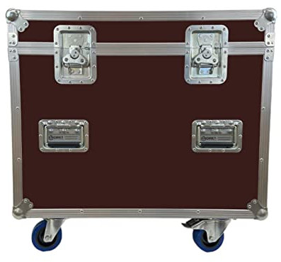 Valise de rangement Flight Case universelle avec roues avec dimensions standard F8 Aluminium double, marron, Étui de transport résistant et à roulettes