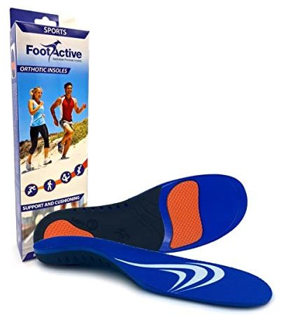 FootActive SPORTS semelles orthopédiques avancées à haute intensité pour les sports, l'athlétisme, les loisirs, le travail et le jeu. Maximum de confort et d’Absorption de choc BLEU L (44/45 EU)