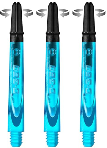 Harrows Thor-Sports Technology Carbon 360 Shafts, Rotating Carbon Top de fléchettes (medium, Aqua Blue)