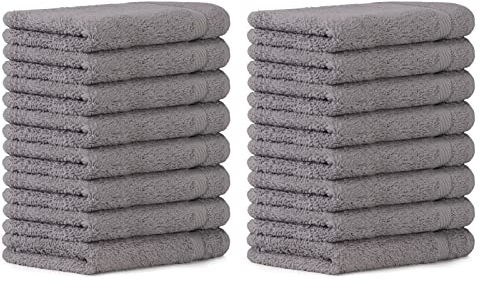 Luckytowel Waschlappen Set 50er Pack, Seiftücher 30x30 cm aus 100% Baumwolle - 600g/m² Oeko-Tex Frottee Seiftuch Set 50 Stück Grau