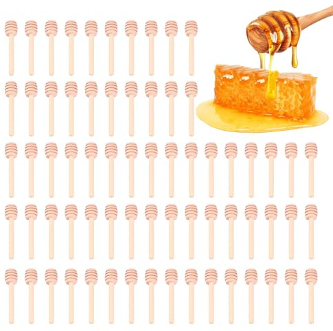 100 Styck Honey Dipper Stick Honey Comb Wand 3,1 Honungsrörande Stickor För Honungsdispenser Bröllopsfest Hem Kök Restaurang