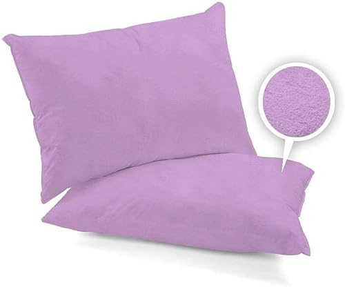 Super Soft Brushed Cotton Flannel Pair of pillowcases-Super Warm Flannelette Pillow Case/Covers-Thermal/Flannel Pillowcases pair in 7 colors-Warm & Cosy Pillowcases 75x50cm (Lilac)