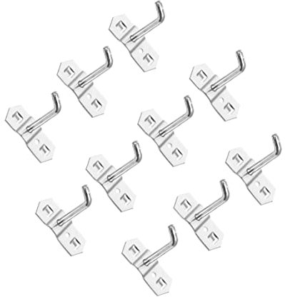 DOITOOL 10pcs Heavy Duty Hooks for Wall Single Hooks for Pegboard Stable Installation Pack