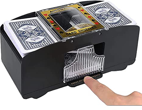 Tibeoyad Kartenmischer 2 Deck，Automatischer Mischgerät zum Mischen von Karten, Kartenmischmaschine, batteriebetriebener elektrischer Shuffler für Familienfeier, Poker/Blackjack/UNO