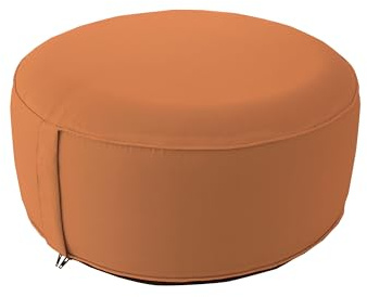 ED ENJOY HOME Pouf d'extérieur Rond Gonflable, Orange, 55x55cm, avec Housse Collection Jardin Borneo