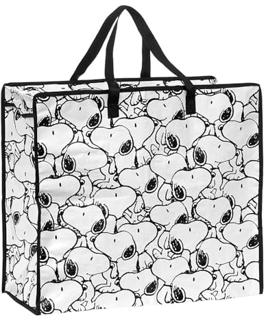 BUTLERS 5er-Set Jumbotasche 52x25x47cm -PEANUTS- Große Aufbewahrungstasche | Snoopy Kleidertasche für Bettwaren & Textilien