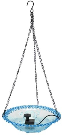 Funga Appesa per Uccelli Alimentatore del colibrì per Esterno una Fontana Sospesa Patio da Giardino, Ciotola Uccelli Multi Funzionale Alimentata da USB Selvatici e colibrì, Materiale Plastico (BLUE)