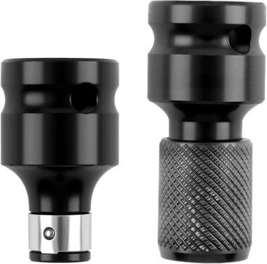 2 Piezas de Adaptador de Impacto 1/2 a 1/4, Acero al Carbono de Alta Dureza, Adaptador Multifuncional para Llaves de Impacto, Taladros y Reparaciones de Automóviles, Conector con Clip de Seguridad