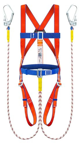 Imbracatura di sicurezza anticaduta, imbracatura da costruzione a 5 punti Kit di cinture di sicurezza kit di protezione anticaduta Per lavori sui tetti, lavori in quota