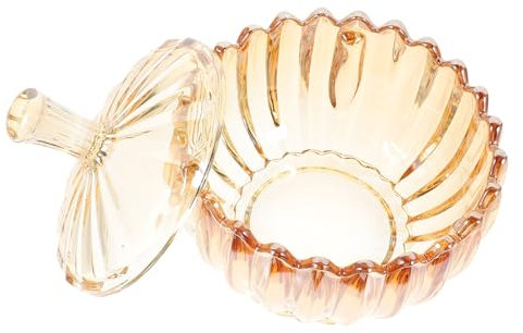 BESPORTBLE Bocal de Rangement Verre Couvercle Pot Décoratif pour Bonbons Thés et Aliments Secs Design Émaillé et Élégant pour Décoration Moderne