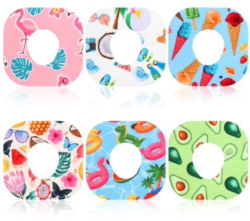 12pcs Adhesive Patches for Dexcom G7, Waterproof CGM Over Patches Summer Theme Breathable Sensor Stickers Covers Sweatproof Pre-Cut Monitor Overpatches Tape for Dexcom G7 Accessories