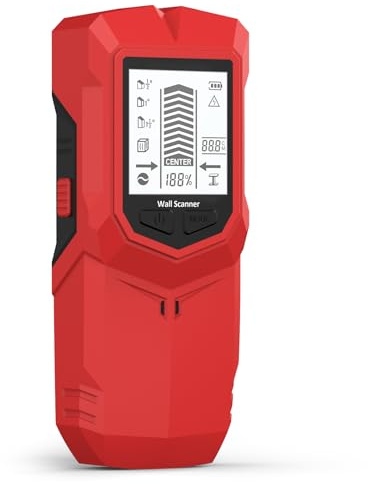 Detector de Pared 5 en 1, Escáner de Pared Multifuncional con Pantalla LCD y Advertencia de Sonido, Detector Cables y Tuberias, Detector de Cables y Tuberias en Pared, Detector Cables Pared para Cabl