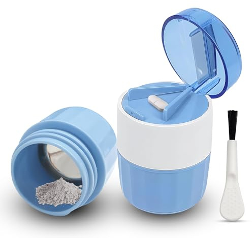 ONGNIUU 3 in 1 Trita Pastiglie Medicine, Taglia Pastiglie, Trita Compresse, Taglia Pillole, Senza BPA, Adatto per Vitamine, Compresse e Pillole (Blu)