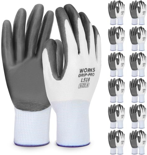 saerryor 12 Pairs Safety Work Gloves, Gardening Construction Working Gloves