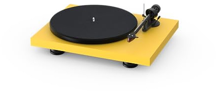 Pro-Ject Debut Carbon EVO, Audiophiler Plattenspieler mit Carbon Tonarm, elektronischer Geschwindigkeitsumschaltung und vormontiertem 2M Red Tonabnehmer (Satin Gold Gelb)