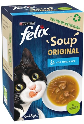 Felix Soup Fish Selection Wet Cat Food 6x48g (pack of 8)