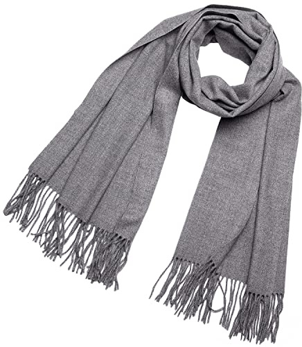 DonDon Schal Damen Winter Wollschal Winterschal groß und flauschig 200 x 70 cm - Grau