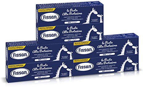 FISSAN - Pasta Alta Protezione - Trattamento Lenitivo per Irritazioni e Arrossamenti - Formula Clinicamente Testata - 98% di Origine Naturale - Con Ossido di Zinco e Vitamina E - 6 Confezioni - 100g
