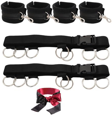 Klpertoror Sex Bondage-Sets, Bett Fesseln Handschellen Augenbinde, Hallowa Bondageset Fessel Seil Extrem Bettfesseln Großes für Paare frauen Spielzeug