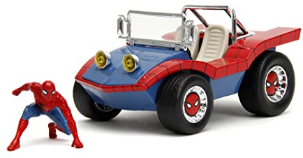 Jada- Marvel Spider-Man Figura con Buggy - Figura de acción de 4,5 cm y el Buggy de 19 cm en un Estilo de cómic de Spider-Man, a partiri de 8 años (253225030)