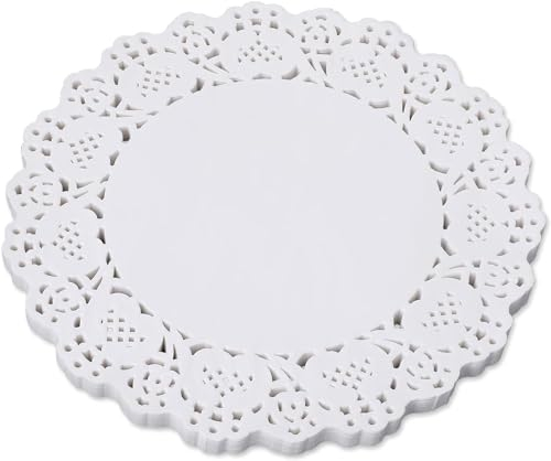 YSTrillion Dentelle Napperons Papier 150 Pièces Dentelle Napperons Papier Blanc pour Fête de Famille Ou Table De Mariage Décoration 4,5