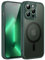 JETech Cover Magnetica per iPhone 13 Pro Max 6,7 Pollici Compatibile con MagSafe, Custodia Traslucida Opaca con Fotocamera Protezione Completa Posteriore Sottile Antiurto (Verde Notte)