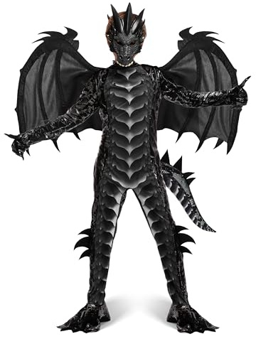 Spooktacular Creations Costume da drago per bambini, ali di drago e maschera per Halloween Party Cosplay