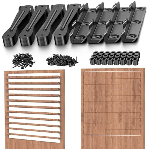 Louver Hardware Kit 2 Set Metal Brackets for Outdoor Shutters Black