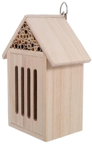 Happyyami Recinto per Insetti in Legno per Giardino Habitat per Piccoli Insetti Casa per Api Nido per Farfalle Hotel per Insetti da Esterno in Legno da Giardino