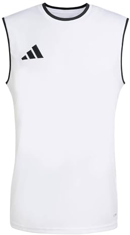 adidas Homme Entrada26 Sleeveless Jersey Shirt, White/Black, L