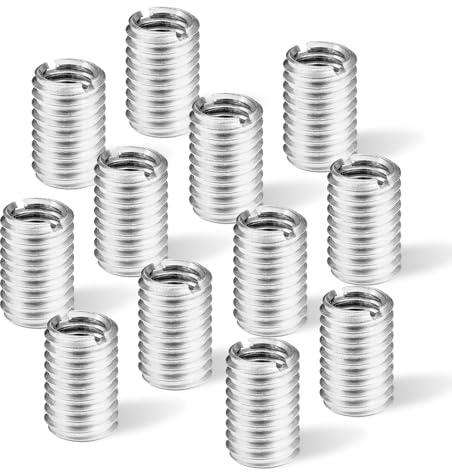Ezitruz 15 stycken gänginsats M6 till M8, 10 mm gänghylsa, gängadapter, silver gänghylsa, rostfritt stål skruvmuttrar för bilmekanik