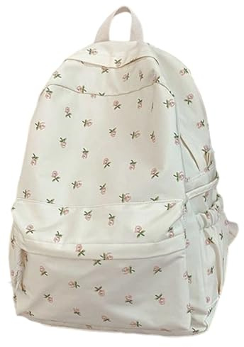 Wisylizv Skolryggsäck med blommönster – kapacitet blommönster skolryggsäck | resa och vardagsväska för surfplatta och laptop drickflaska böcker kläder, b, Siehe Beschreibung, Se