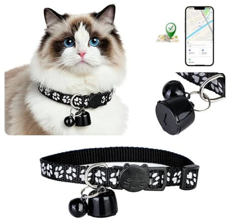 2026 Compact AirTag Cat Collar Set – Lightweight Design Reduces Pet Burden(0.1oz) | Adjustable Size (7–13in) for Cats, Anti-Lost Tracker Compatible with iPhone 'Find My' App,48mAh+ 1 Spare Batteries