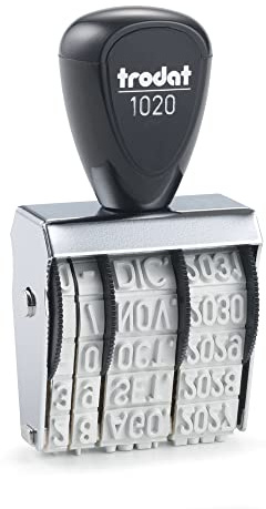 Trodat Classic 1020 Timbro Datario manuale Italiano, Mese in Lettere abbreviato, Altezza data 5 mm