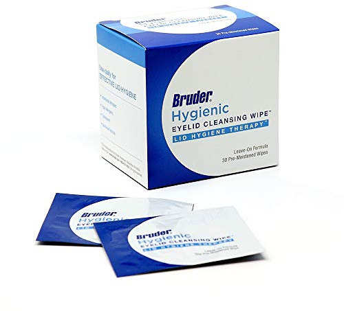 Bruder Hygienic Eyelid Cleansing Wipes | Rinse-Free Exfoliating Wipes Remove Excess Oil and Debris from Eyelids & Lashes | Remove Make Up & Oil l Eye Care l Eye Cleanse l Non-Allergenic l 30 Count Box
