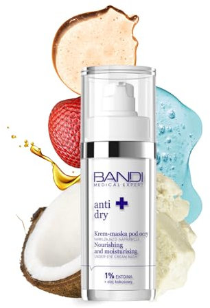 Bandi - Crème Masque Yeux Hydratante Soin Anti-rides Nourrissant Peau Sèche Avec Huile de Coco, Substance protectrice, Acide Hyaluronique, Beurre de Karité, Vitamines A et E, Élasticité et Douceur.
