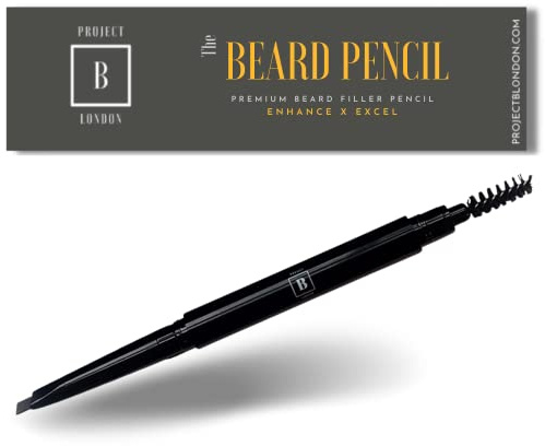 PROJECT B - Beard Filler Pencil Pen - Define Enhance Fill Beard Facial Hair Moustache - Natural Finish - Water Sweat Proof- Black -Brown (LIGHT BROWN)
