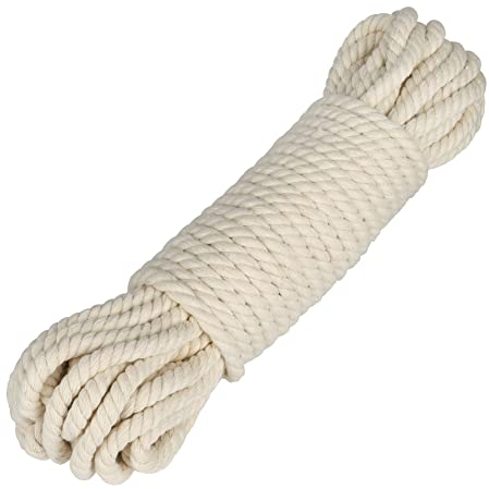 jijAcraft Makramee Garn 8mm Baumwollseil Dicke Baumwollschnur, 20 Meter, für DIY Basteln, Wandbehang, Pflanzenaufhänger, Gartenarbeit