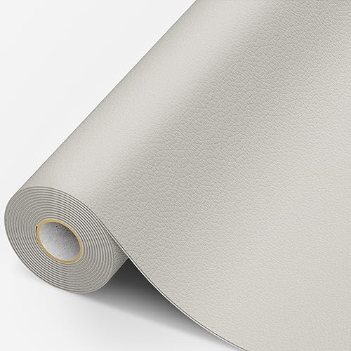 MICTER Grande Pelle Adesiva per Riparazioni, 40x200cm Patch Pelle Adesiva, Toppe per Riparazione Autoadesive per Riparazione per Divano, Sedile Auto, Mobili, Borsa in Pelle, Tappezzeria(Bianco)