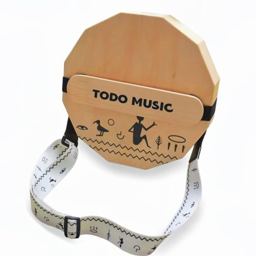 TODO Travel Drum: 3-Tone Portable Cajon with Adjustable Snare, Handcrafted & Includes Carry Bag (TODO 3in1 Travel Cajon The Nile Birch wood CTD-112 12-seitig)