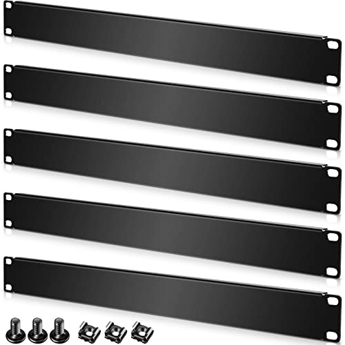 Leinuosen Blank Rack Mount Panel Spacer Metal Blank Panel Black Server Rack Accessories Mount Filler for 19 Inch Server Network Enclosure Cabinet Cable(1U,20 Pcs)