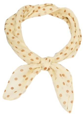 Whakano elegant sidenscarf dam, 65 x 65 cm, prickig huvudduk dam, chiffong halsduk, bandana, kvadratisk halsdukar, liten mjuk kvadratisk sidenscarf, gåva för kvinnor, Beige, Einheitsgröße